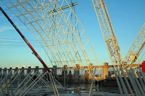 九江枝江五柳树市场北大门网架工程